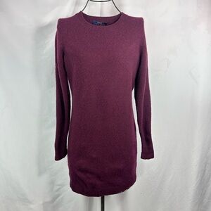 Polo Ralph Lauren burgundy sweater dress with elbow patches size XS